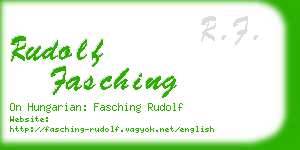 rudolf fasching business card